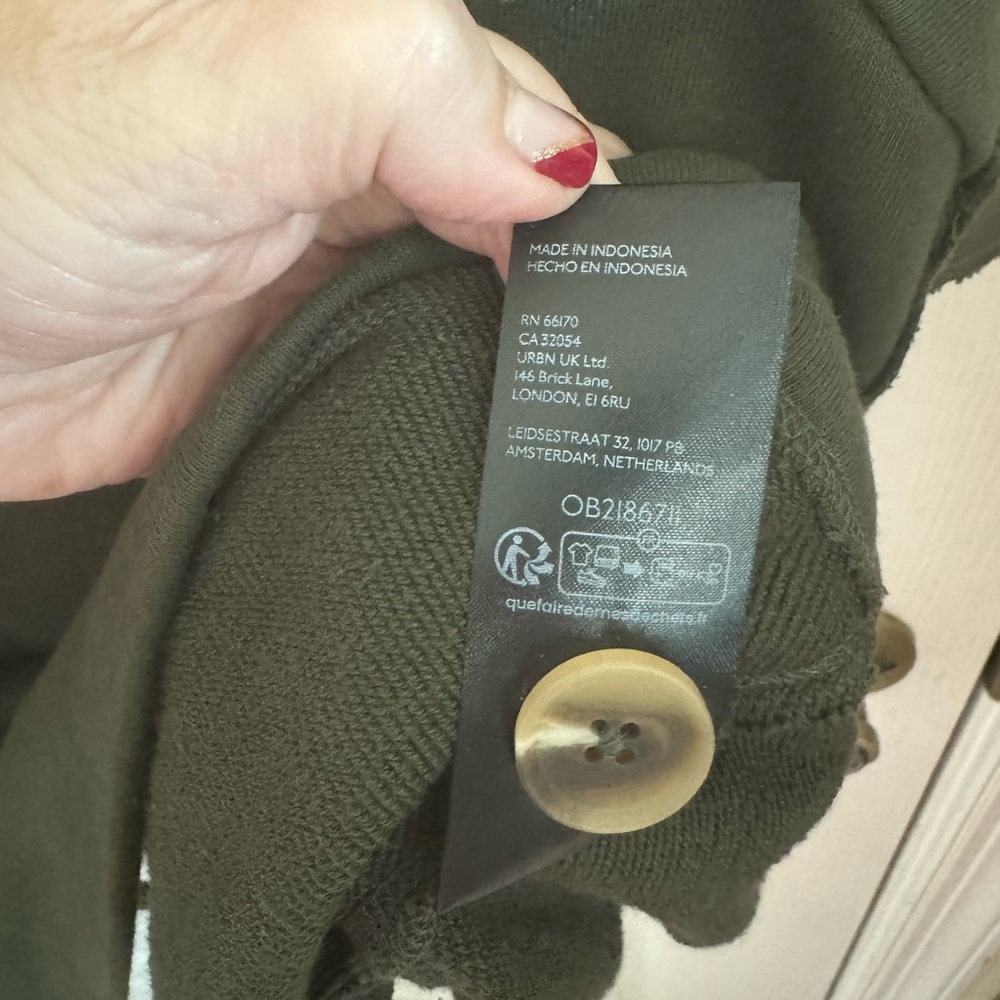 Anthropologie Forest Green Knit Top with button detail on sides - Picture 7 of 7